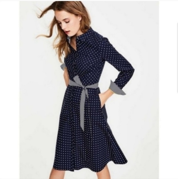 Anthropologie Dresses & Skirts - Anthropologie Boden Posy polka dot shirt dress SZ 8